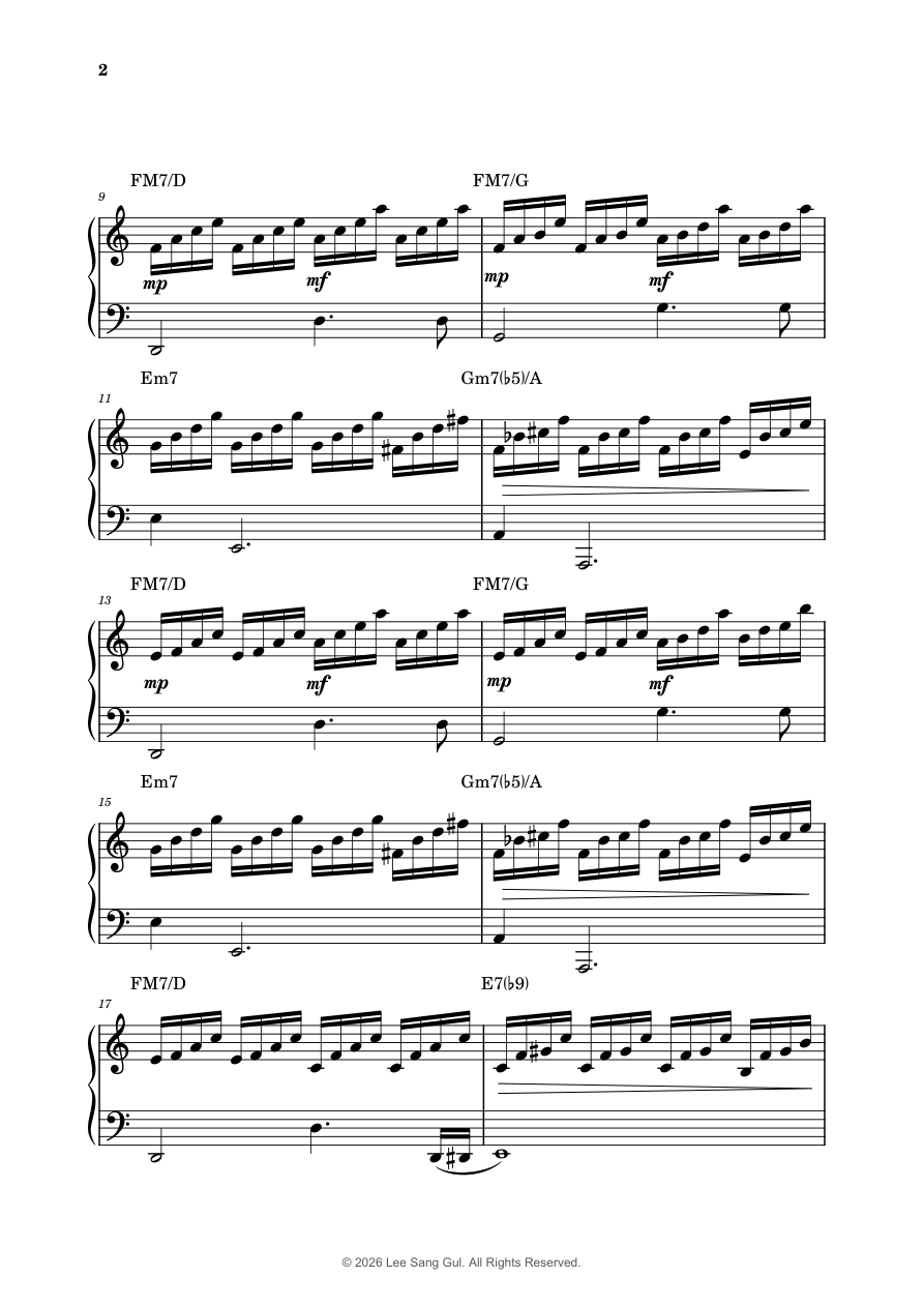 Prelude No. 2 연주용 악보 2쪽